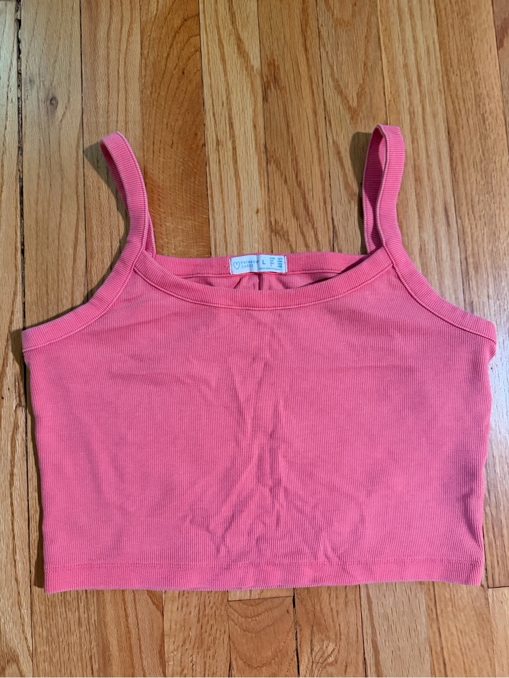 Primark Coral Pink Ribbed Crop Tank